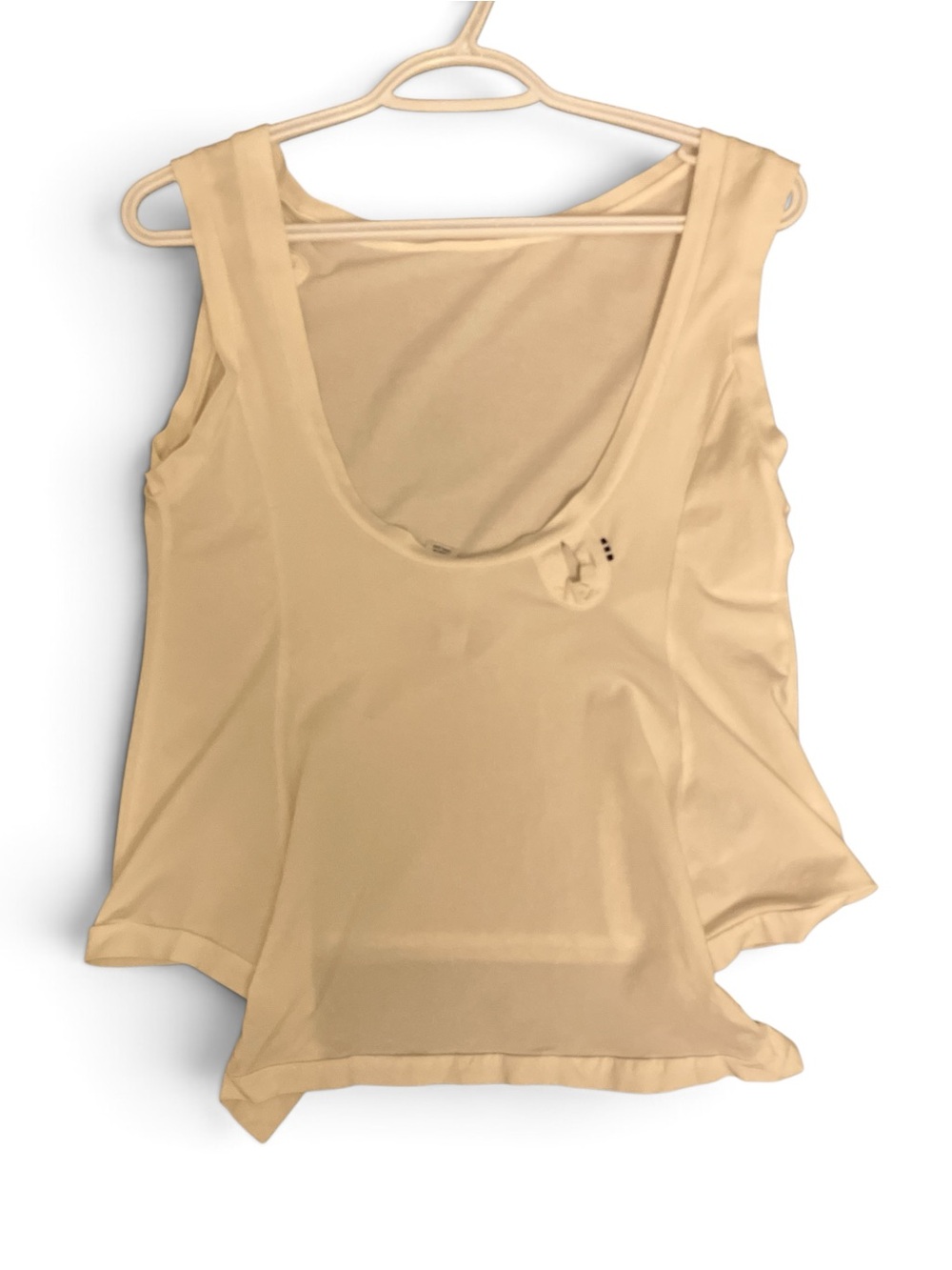 Yohji Yamamoto Beige Scoop-Neck Tank